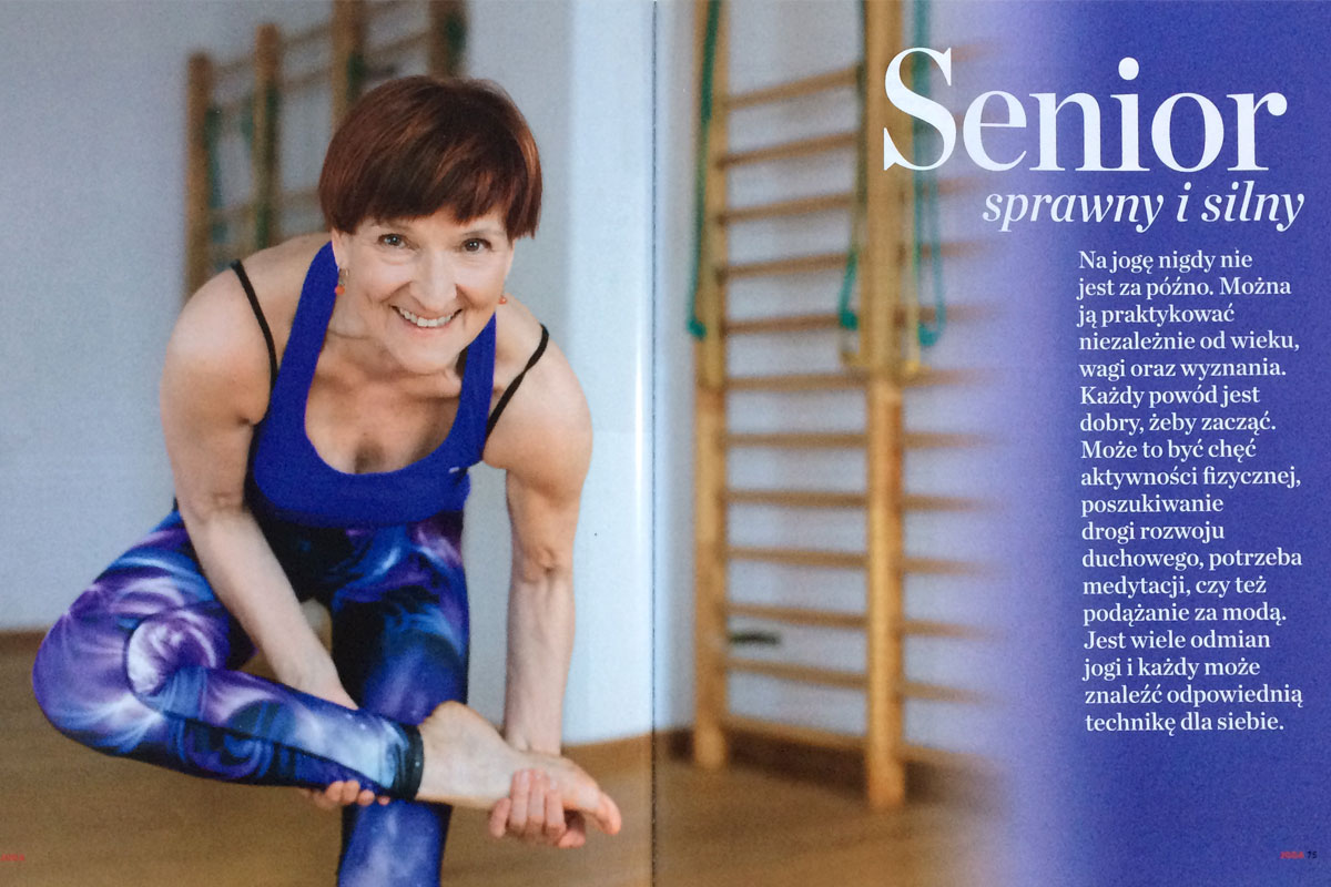 Jolanta Pankowska z Joga Foksal i Bracka o jodze dla seniorów w magazynie "Joga na zdrowie"
