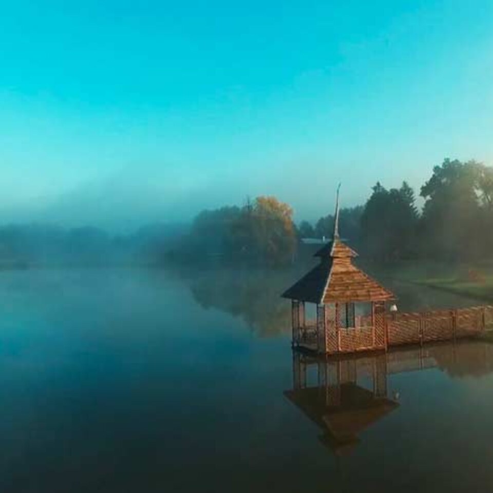 Stawy w Ojrzanowie,mgła