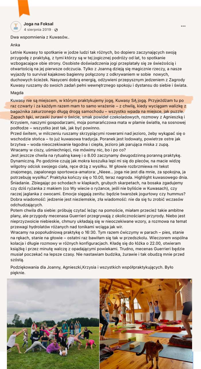 Opinie o wyjazdach z jogą do Kuwas