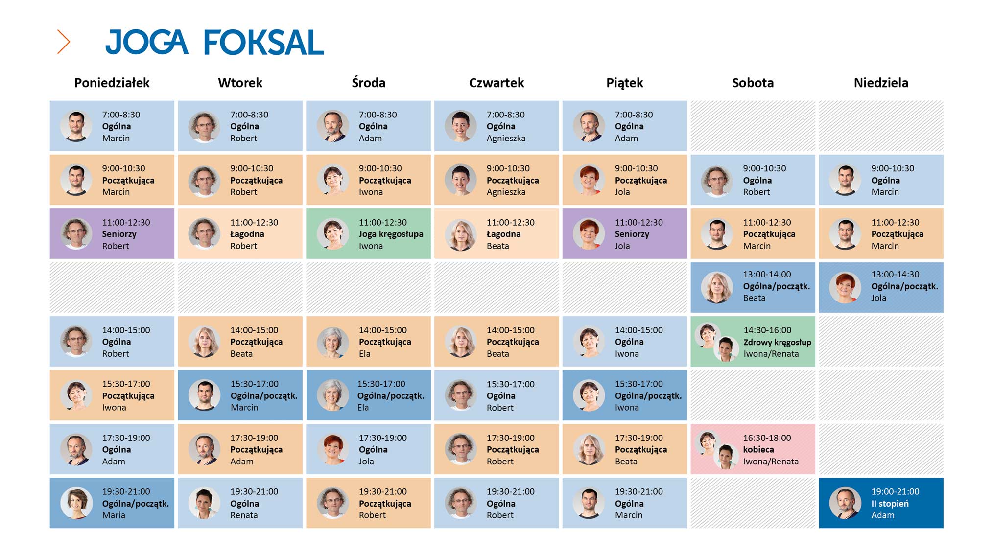 Plan zajęć jogi obowiązujący od 01.12.2025 Plan zajęć jogi obowiązujący od 01.12.2025