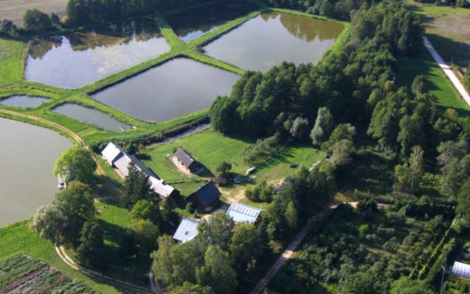 Zagroda Ojrzanów z lotu ptaka